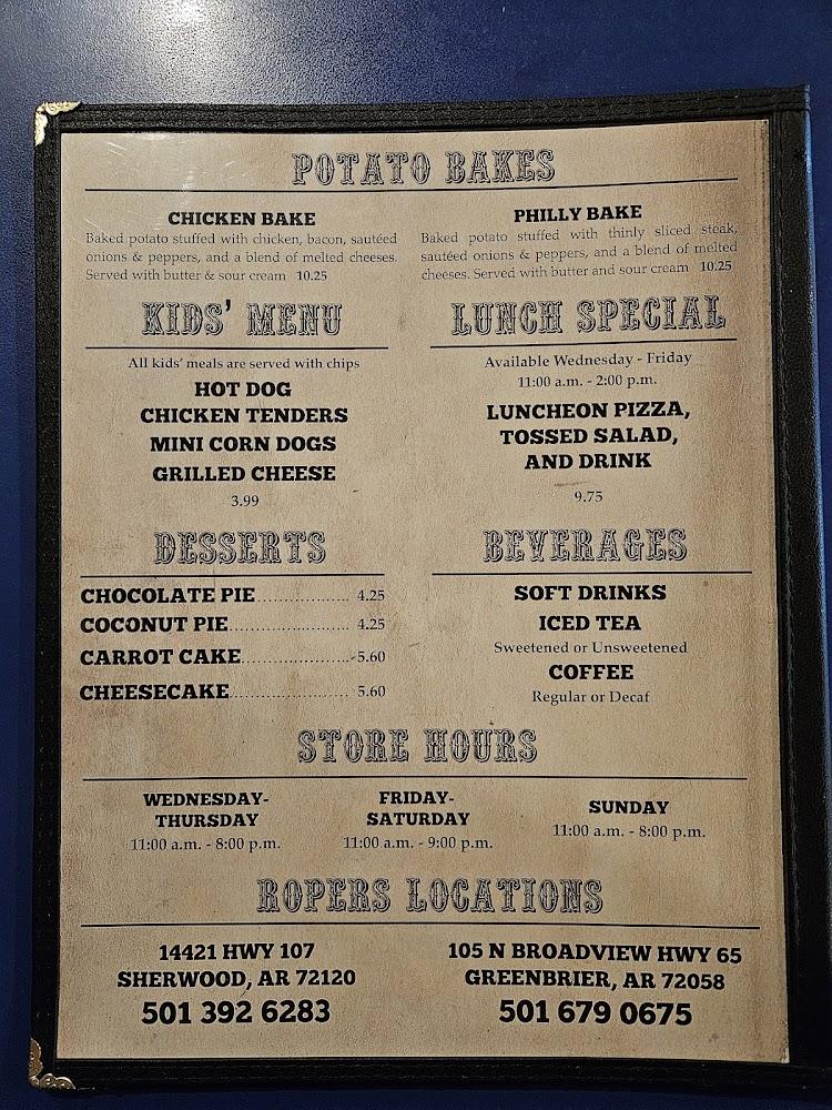 Roper's Restaurant Menu image 3